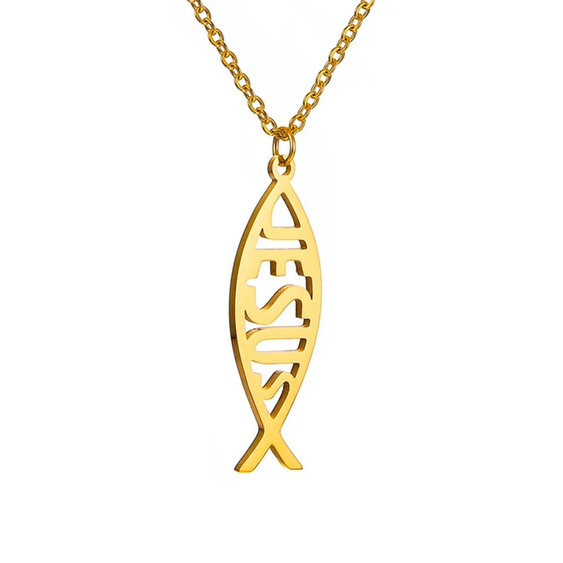 Collier Pendentif Poisson Jésus