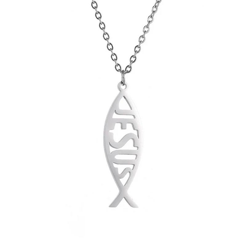 Collier Pendentif Poisson Jésus