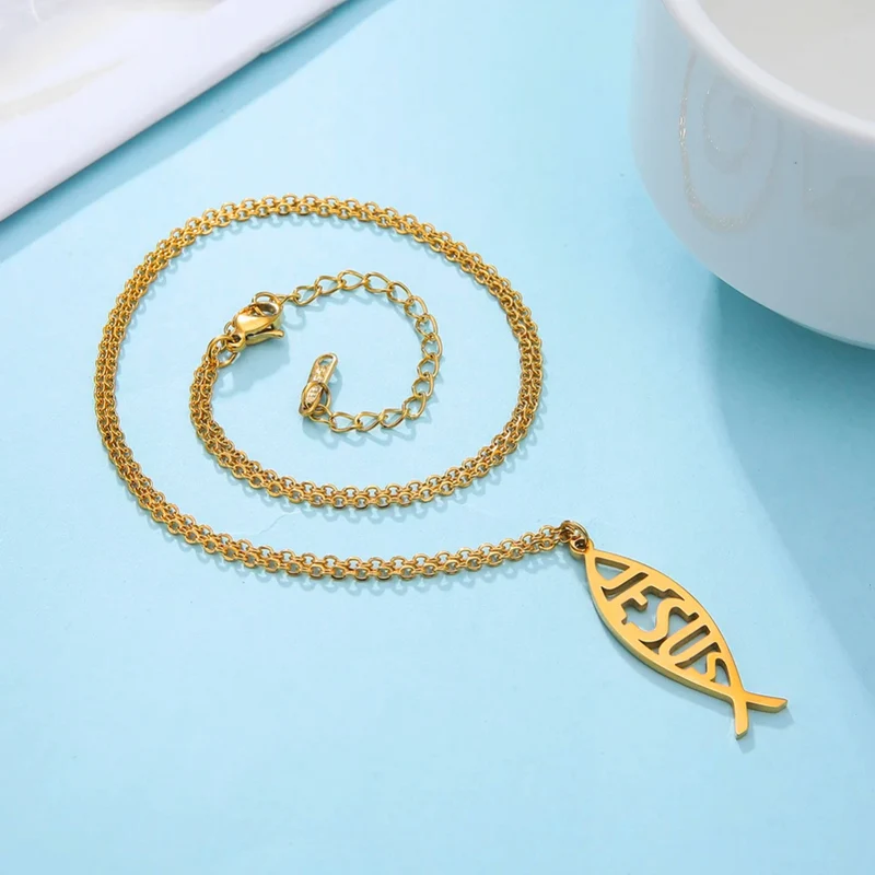 Collier Pendentif Poisson Jésus
