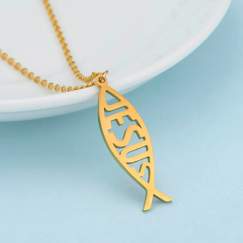 Collier Pendentif Poisson Jésus