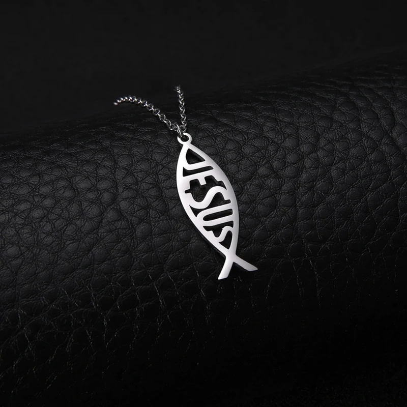 Collier Pendentif Poisson Jésus