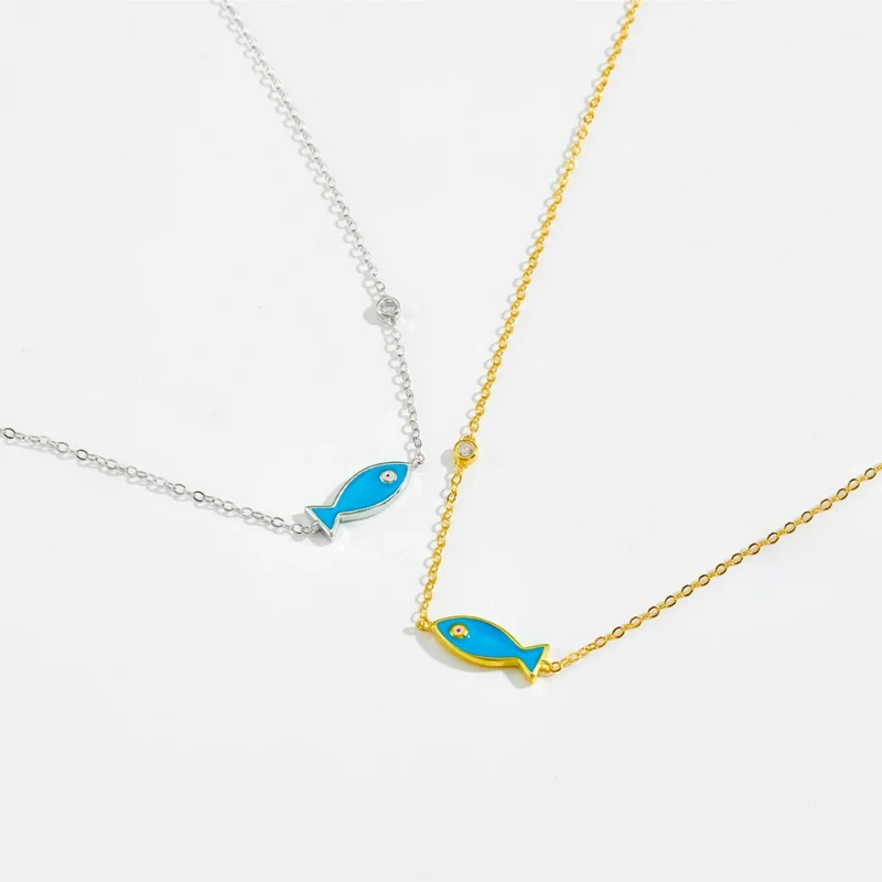 Collier Poisson Bleu