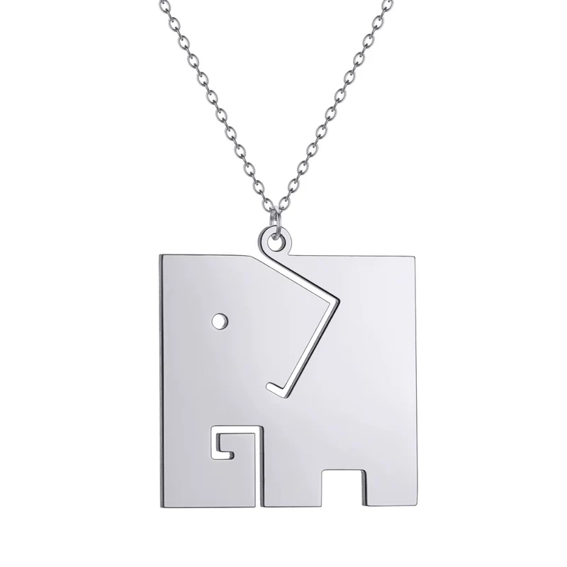 Collier Éléphant Carré