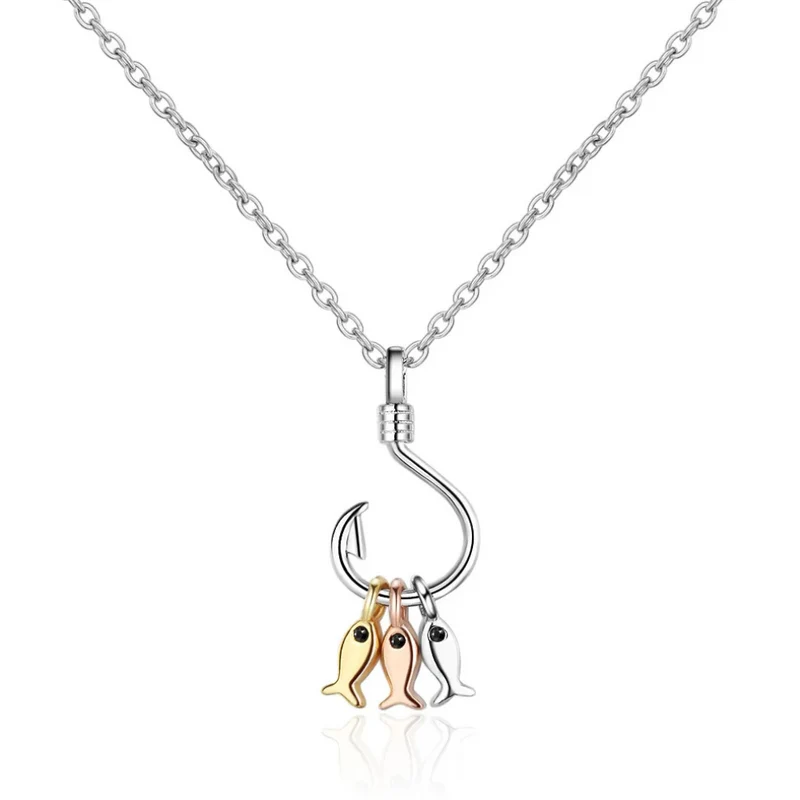 Collier Hameçon et Poissons