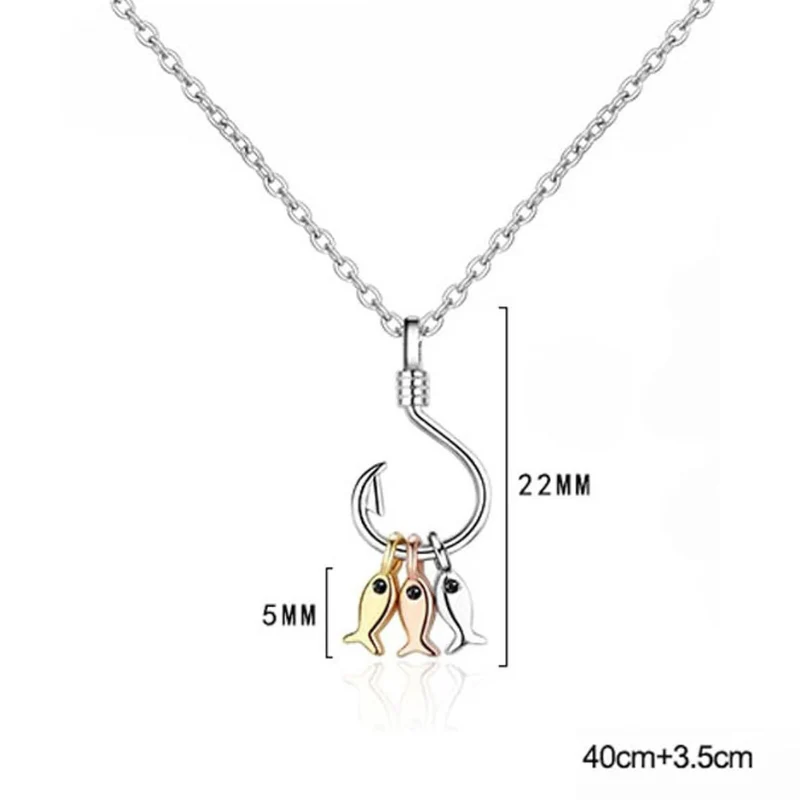 Collier Hameçon et Poissons