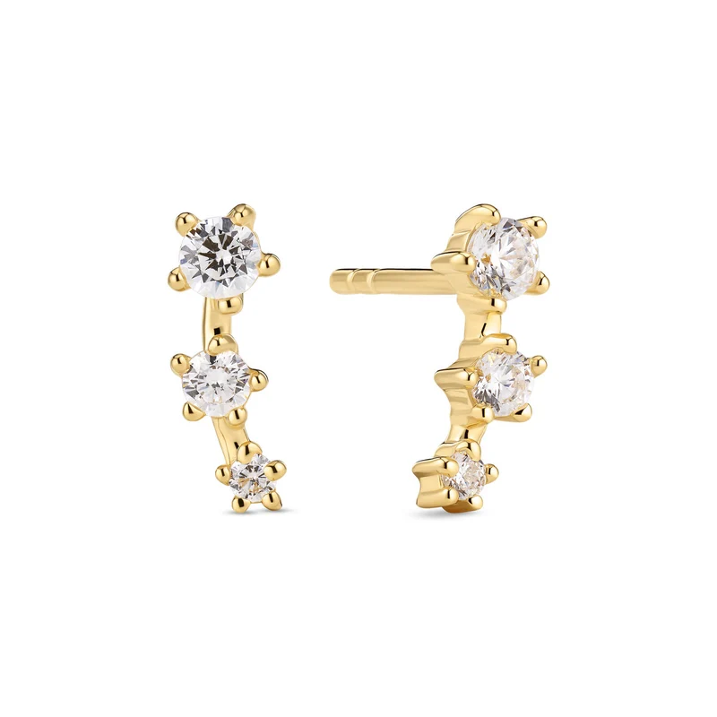 Sif Jakobs Gold Plated Lucente Tre Earrings SJ-E2703-CZ-YG