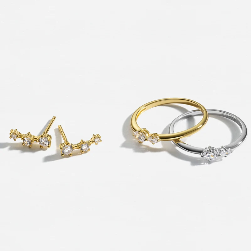 Sif Jakobs Gold Plated Lucente Tre Earrings SJ-E2703-CZ-YG