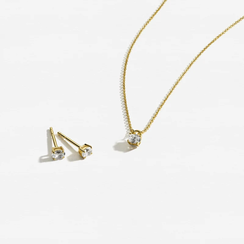 Sif Jakobs Gold Plated Ovale Earrings SJ-E2744-CZ-YG