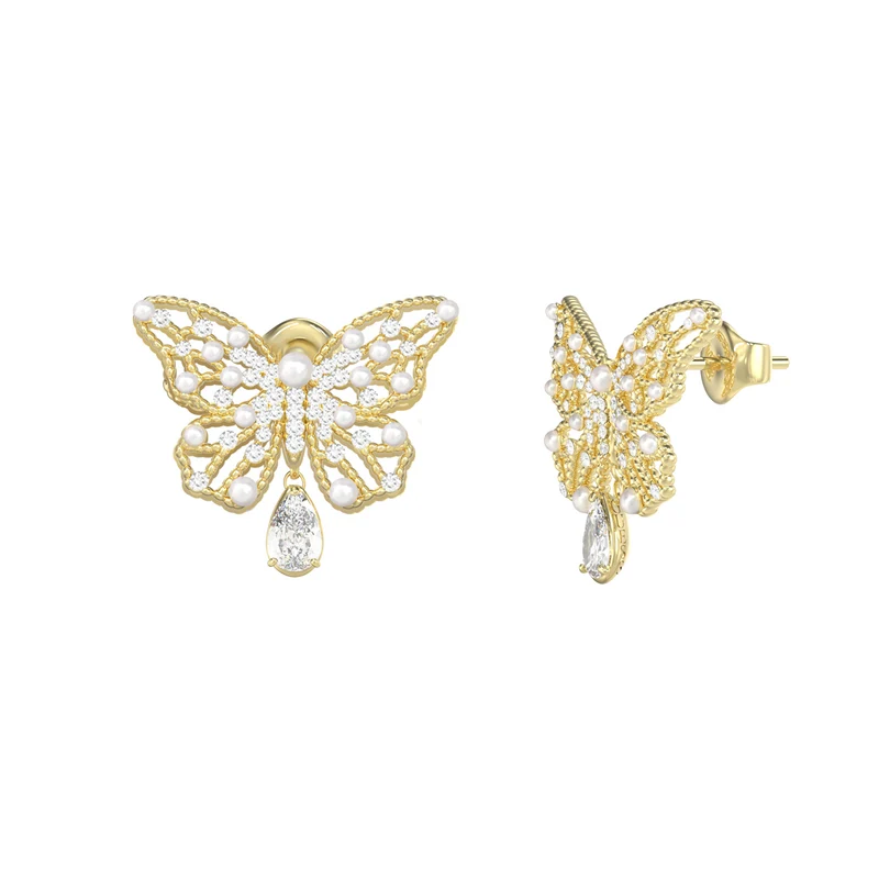 Guess Borboleta Gold-coloured Earrings JUBE06117JWYGT-U