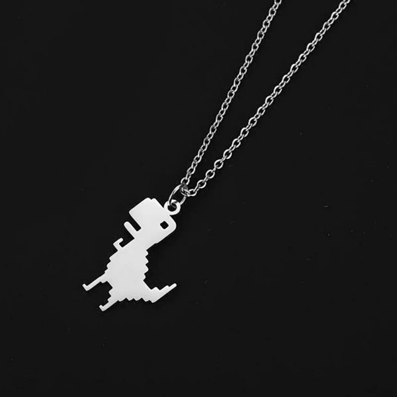 Collier Dinosaure Pixel