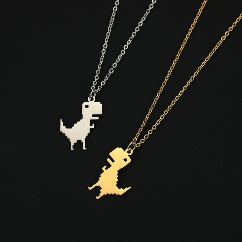 Collier Dinosaure Pixel