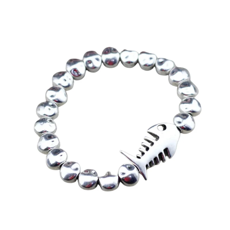 Bracelet Poisson Perles Métal