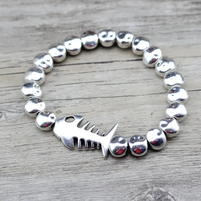 Bracelet Poisson Perles Métal