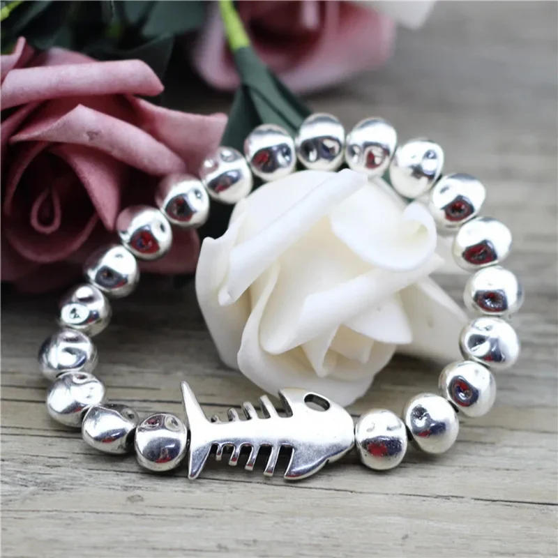 Bracelet Poisson Perles Métal