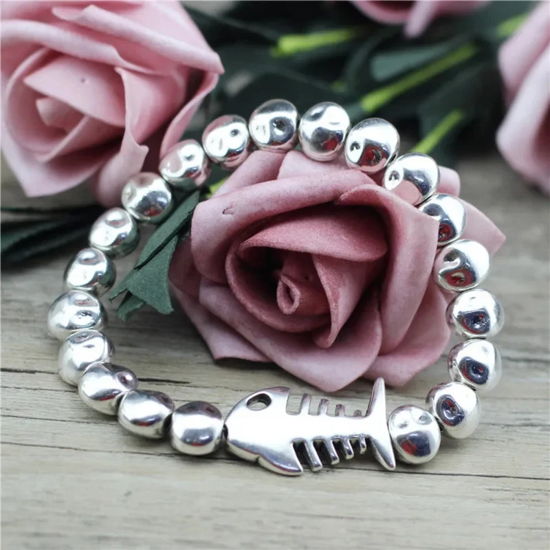 Bracelet Poisson Perles Métal