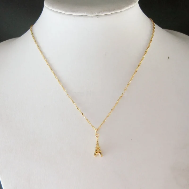 Collier Tour Eiffel Doré