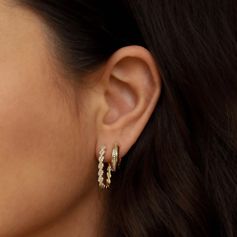 Karma Hoops Femmes Créoles Plaqué or 14 carats H447GP
