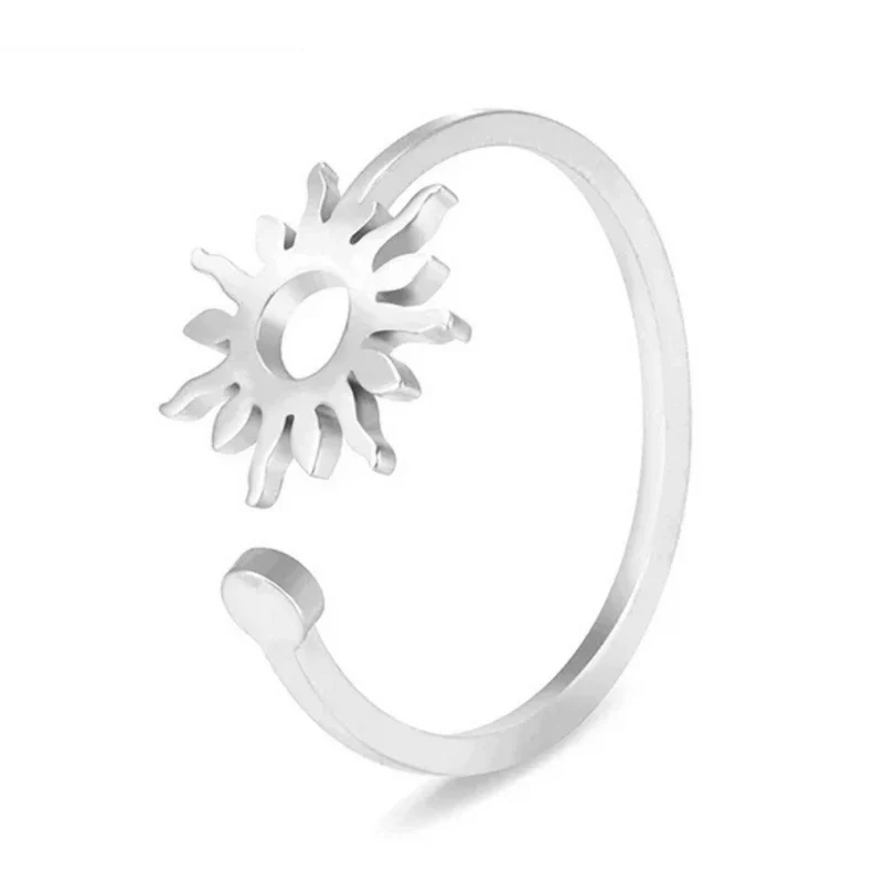 Bague Soleil Acier Inoxydable
