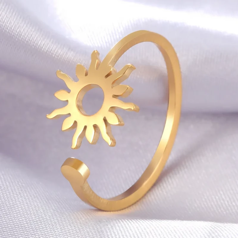 Bague Soleil Acier Inoxydable