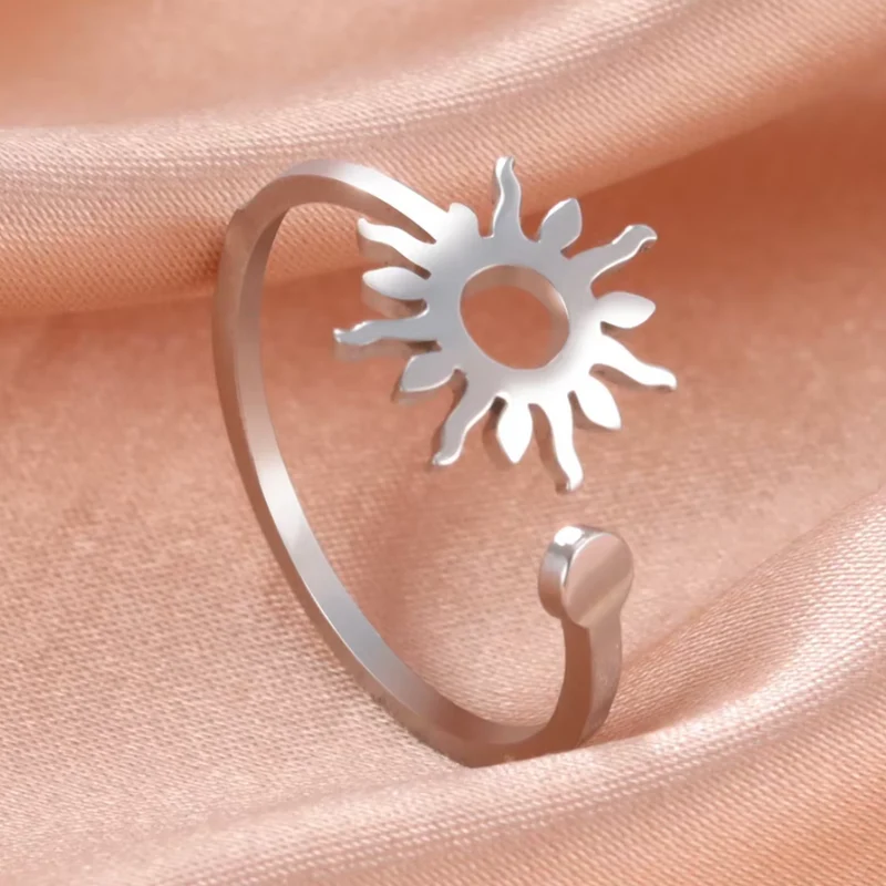 Bague Soleil Acier Inoxydable