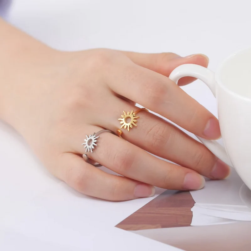Bague Soleil Acier Inoxydable