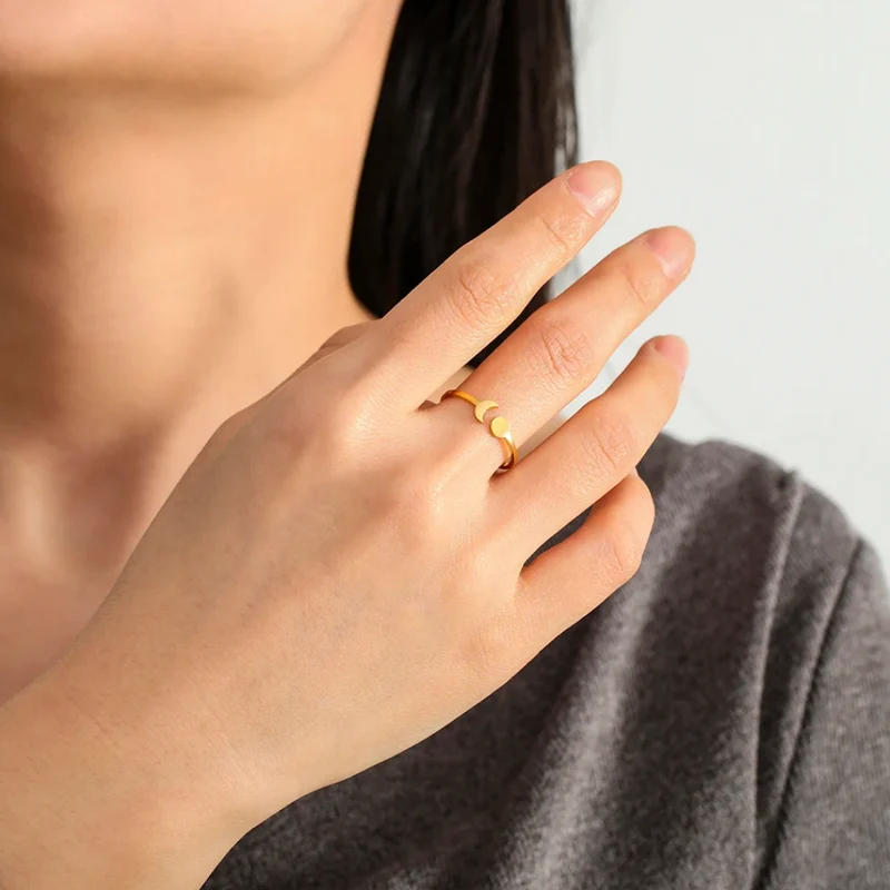 Bague Soleil et Lune Minimaliste