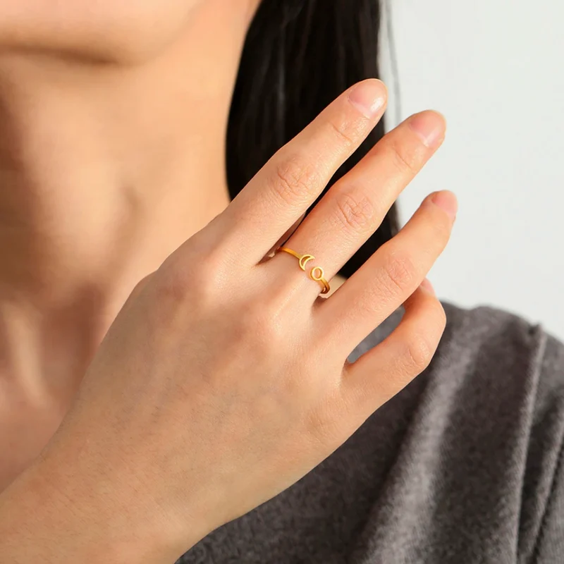 Bague Soleil et Lune Minimaliste
