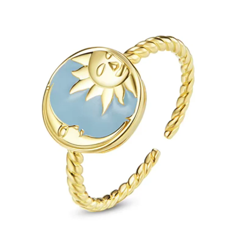 Bague Soleil et Lune Visage
