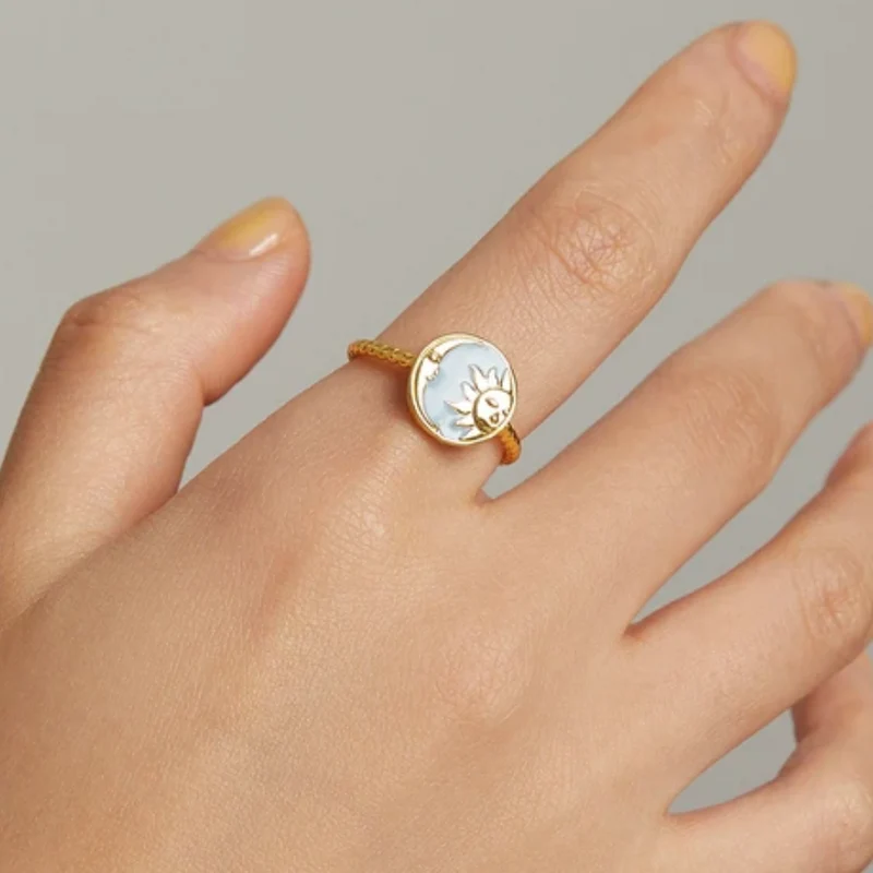 Bague Soleil et Lune Visage