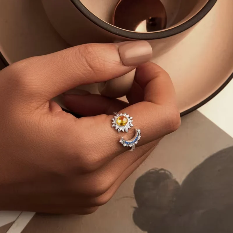 Bague Soleil et Lune Argent
