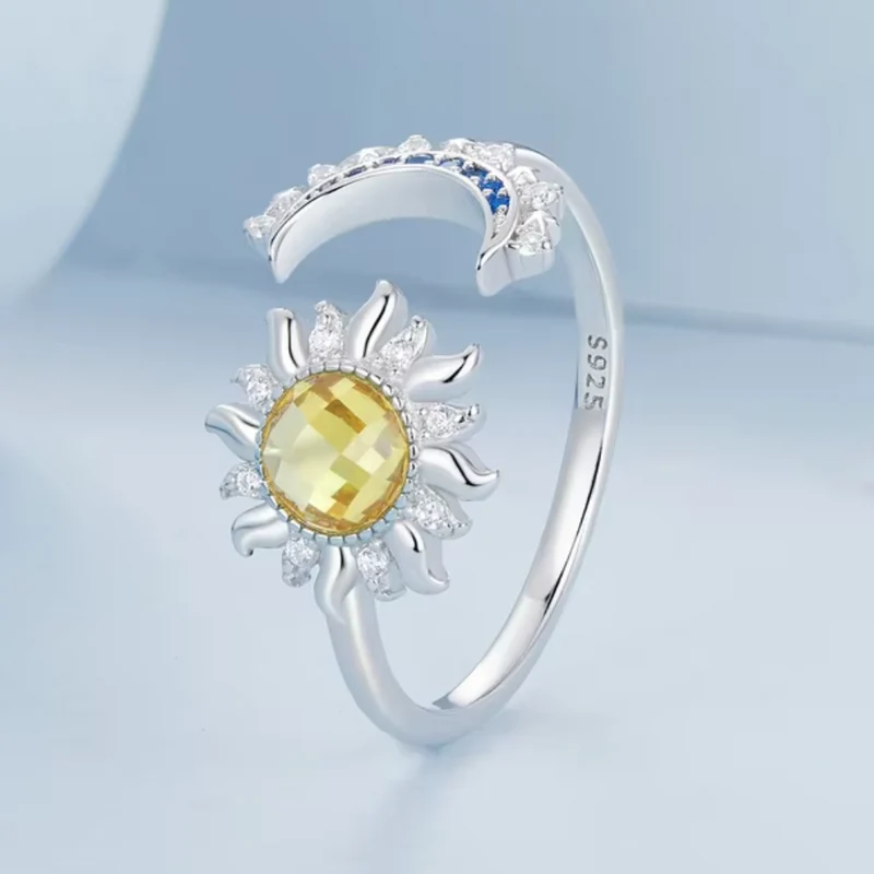 Bague Soleil et Lune Argent