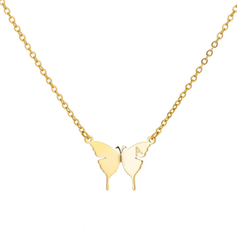 Collier Papillon Lettre