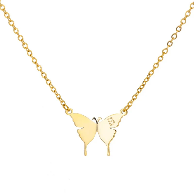 Collier Papillon Lettre