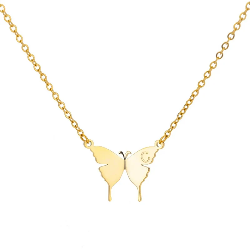 Collier Papillon Lettre