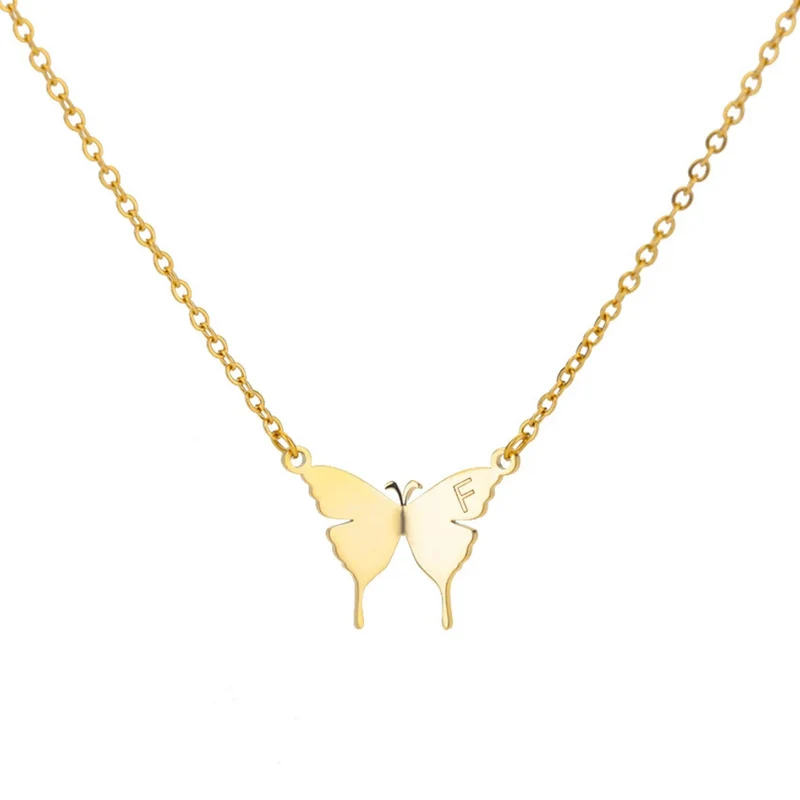 Collier Papillon Lettre
