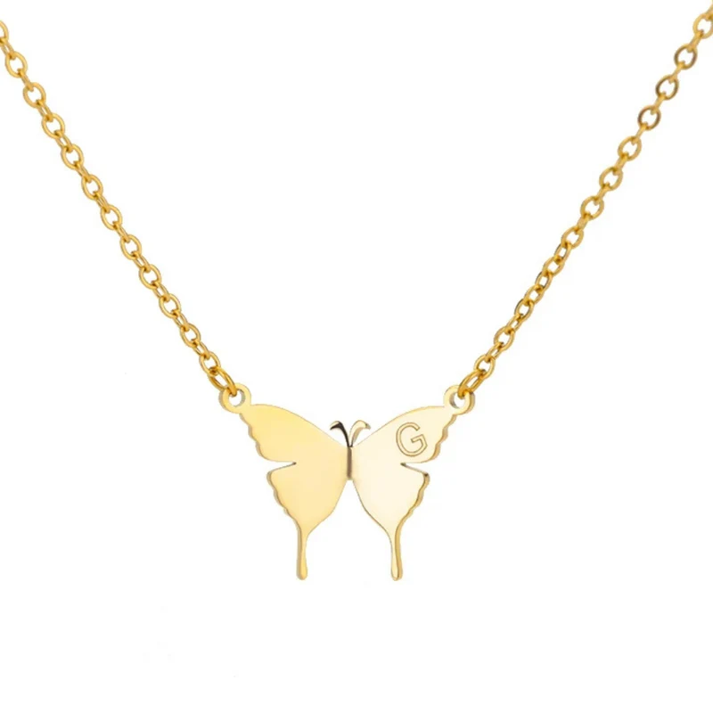 Collier Papillon Lettre