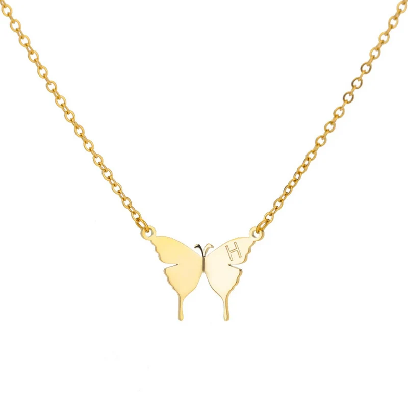 Collier Papillon Lettre