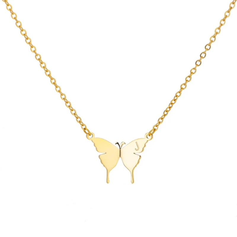 Collier Papillon Lettre