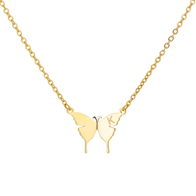 Collier Papillon Lettre