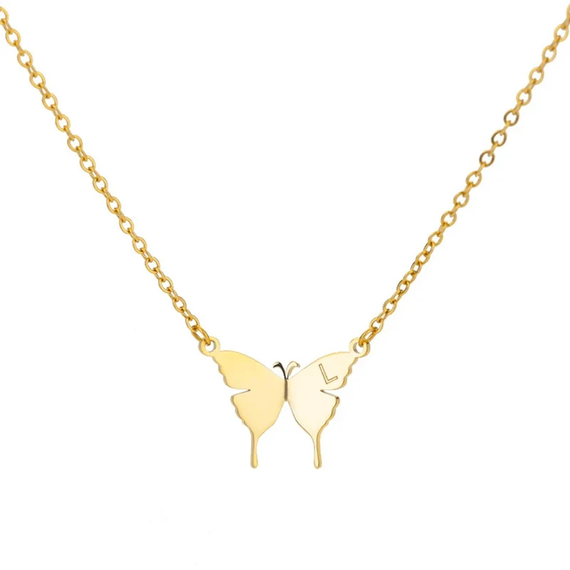 Collier Papillon Lettre