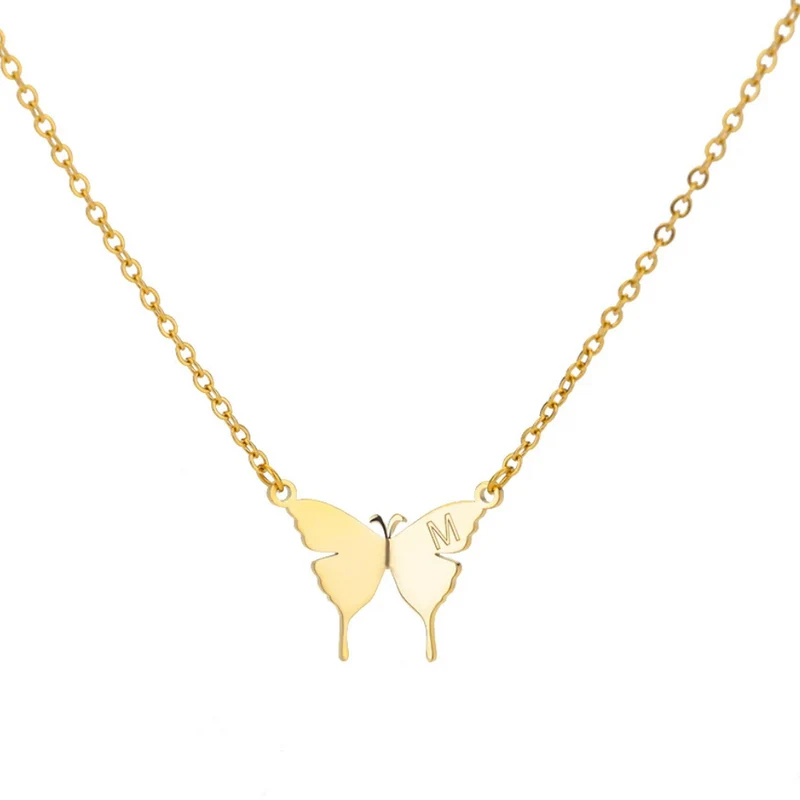 Collier Papillon Lettre