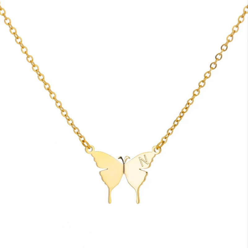 Collier Papillon Lettre