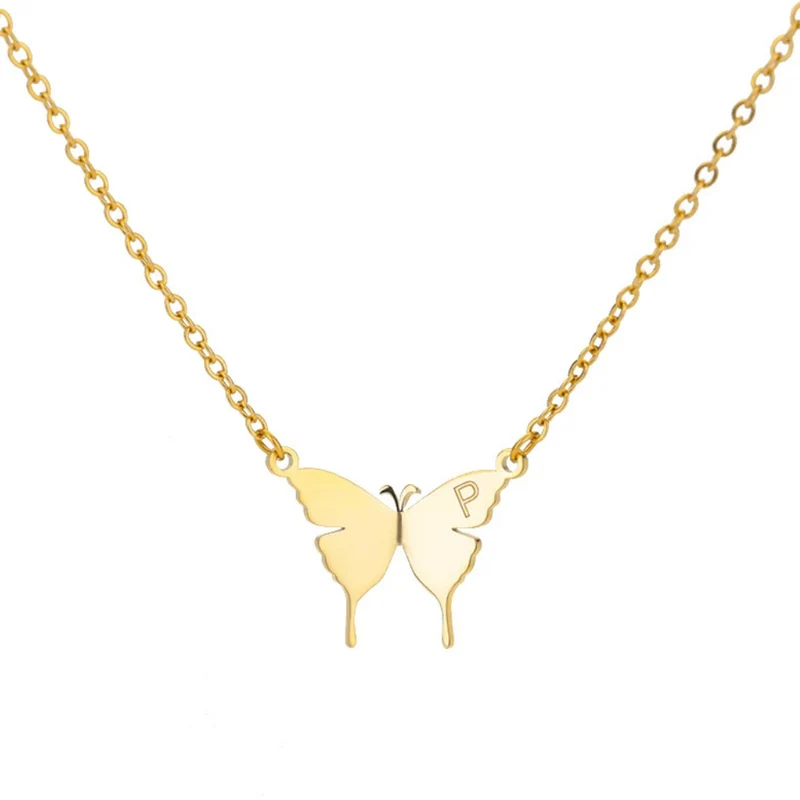 Collier Papillon Lettre