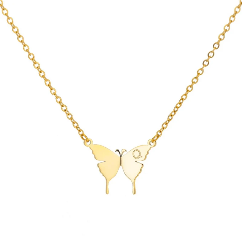 Collier Papillon Lettre