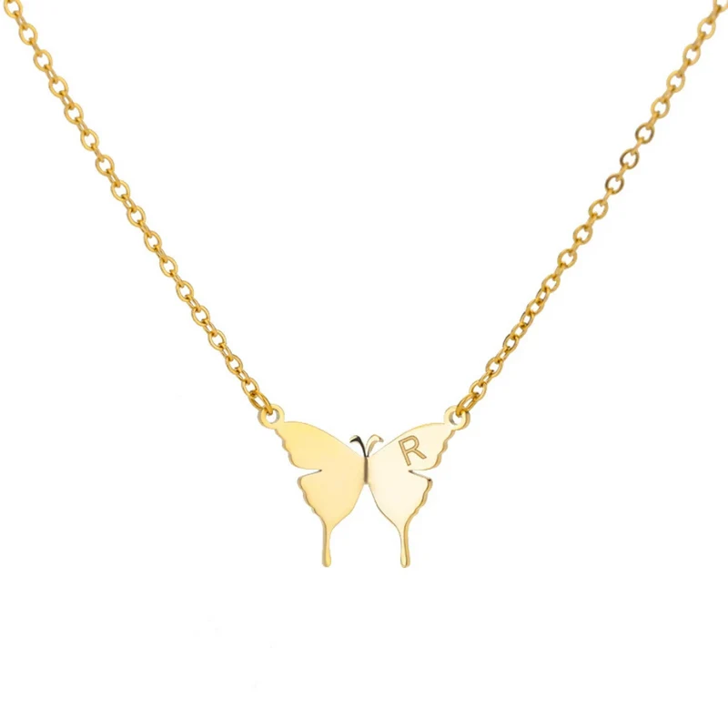 Collier Papillon Lettre