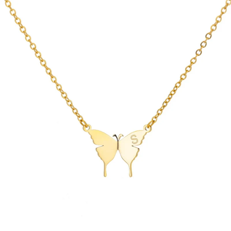 Collier Papillon Lettre