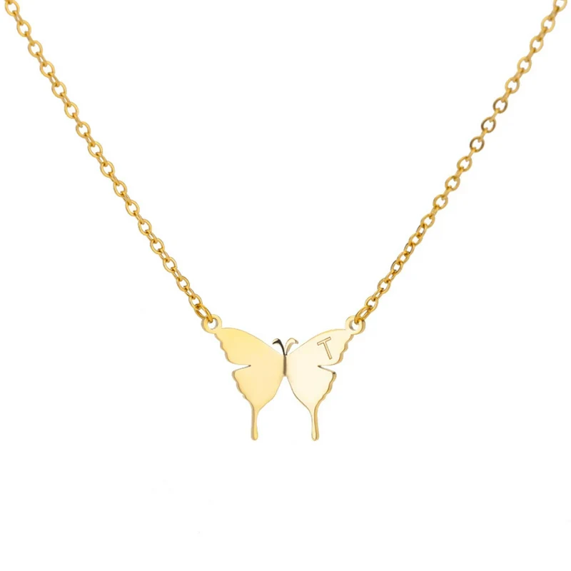 Collier Papillon Lettre