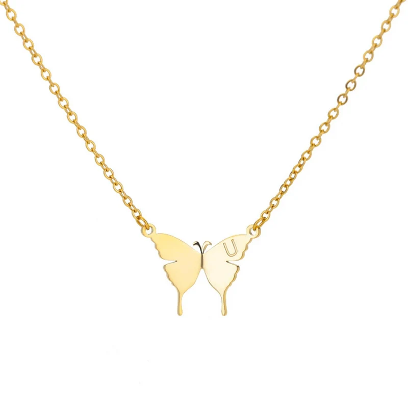 Collier Papillon Lettre