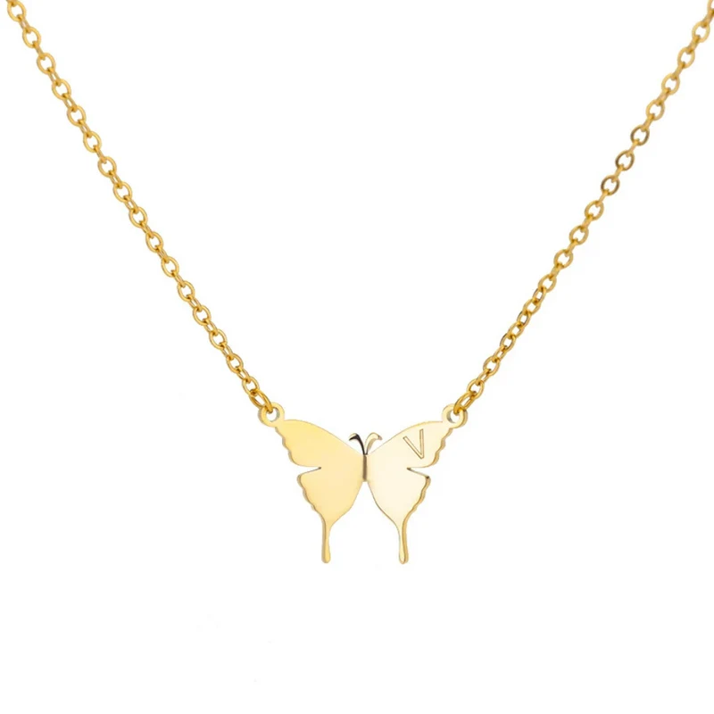 Collier Papillon Lettre