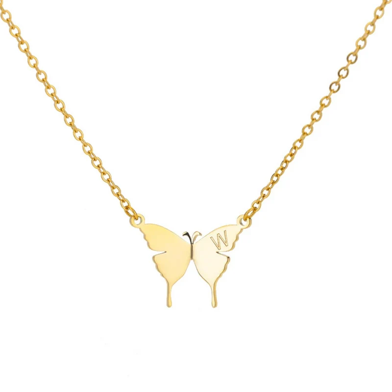 Collier Papillon Lettre